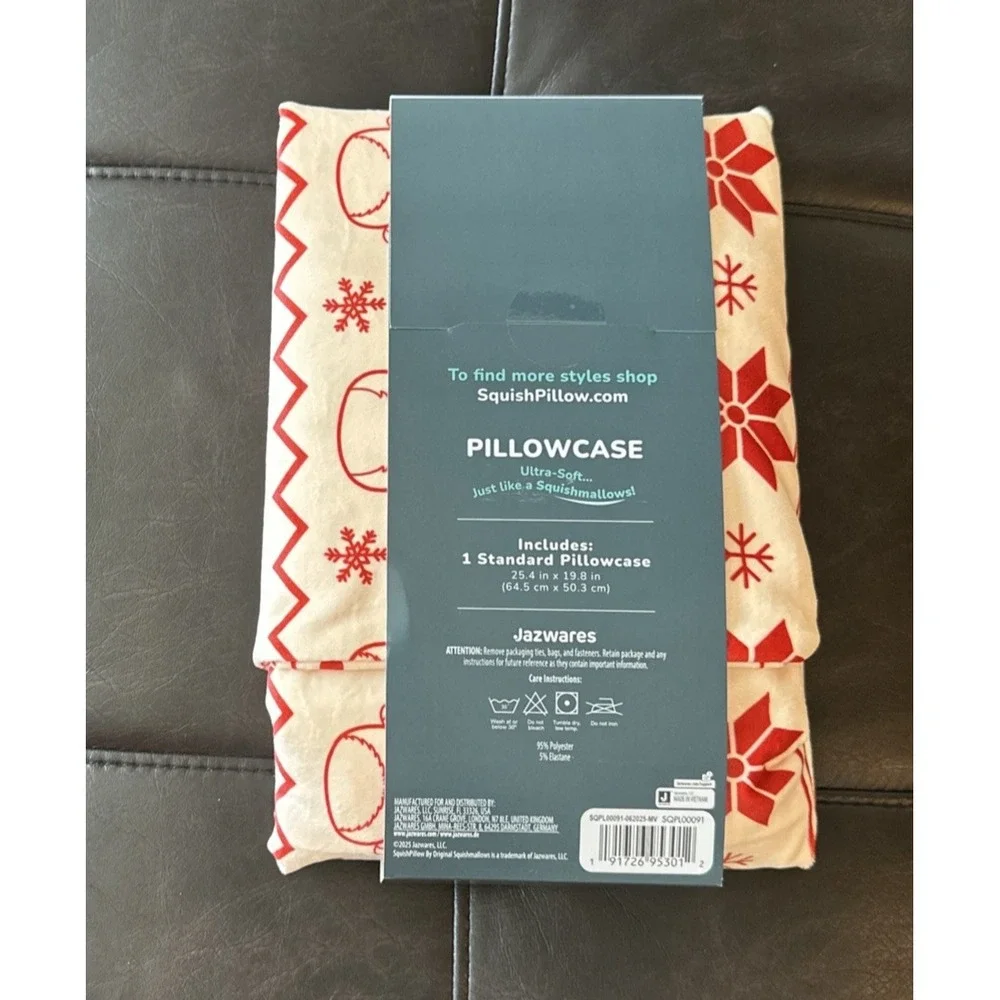 SquishPillow Standard Pillowcase Sweater Weather Red Target Exclusive 25.4X19.8
